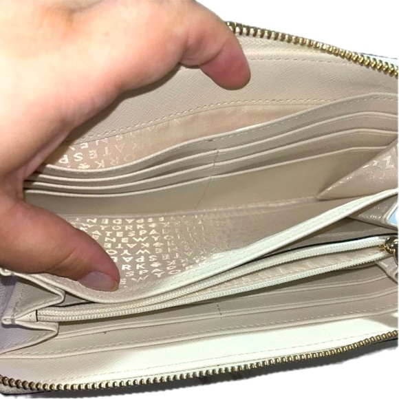 Kate Spade New York Neda Laurel Way Zip Around Wallet WLRU2670 Cement/Pumice - Picture 12 of 14